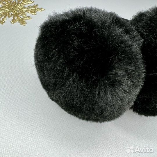 Теплые наушники детские меховые розовые, черные