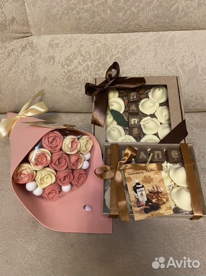 Цветы ручной работы из шоколада, а так же воздушны