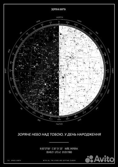 Карта звёздного неба в подарок