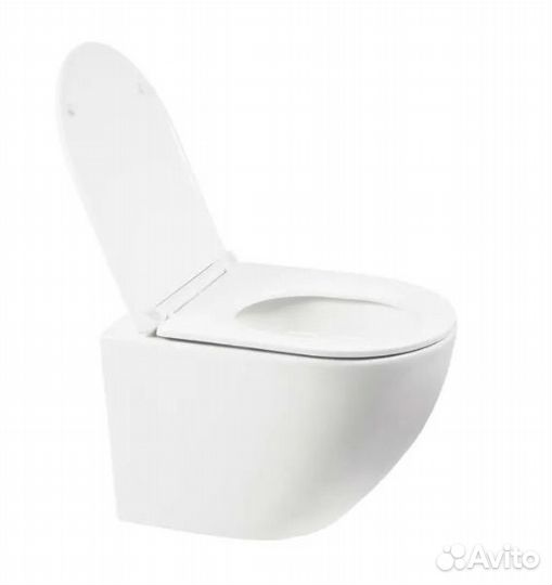 Унитаз подвесной WeltWasser amberg 506+merzbach 043 XL GL-WT+amberg RD-CR белый/кнопка хром, безобод