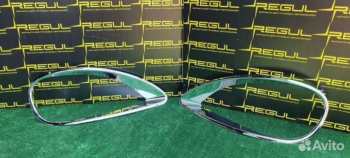 Рамка фары(очки) хром freightliner columbia компле