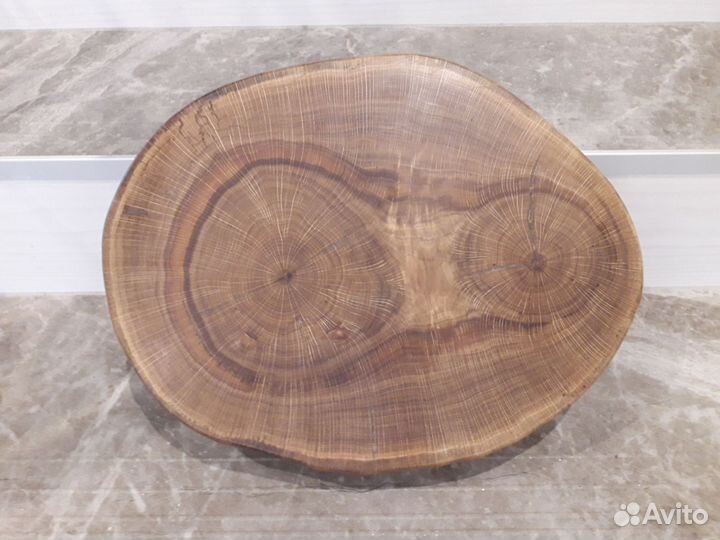 Торцевая разделочная доска из массива дуба (d39см)