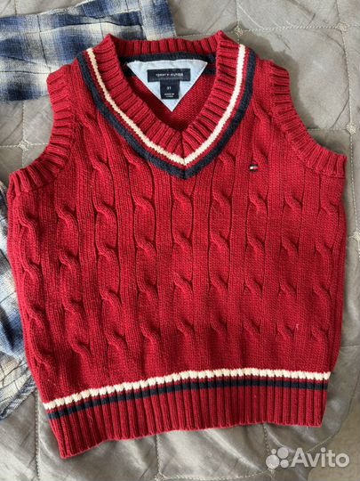 Рубашка zara/ralph lauren и жилет tommy hilfiger