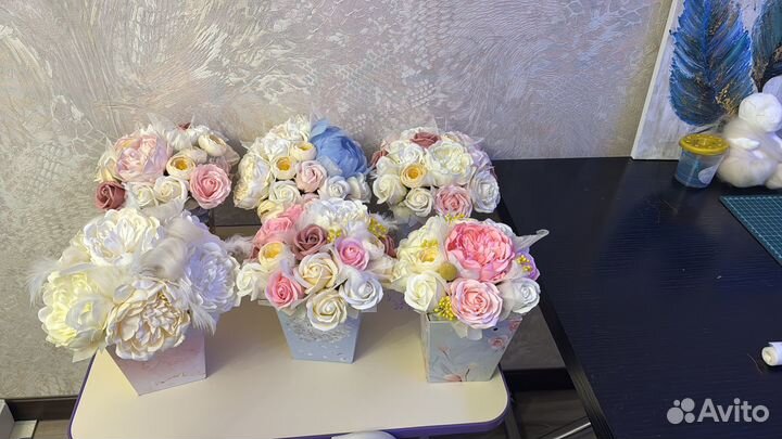 Букет из мыльных цветов