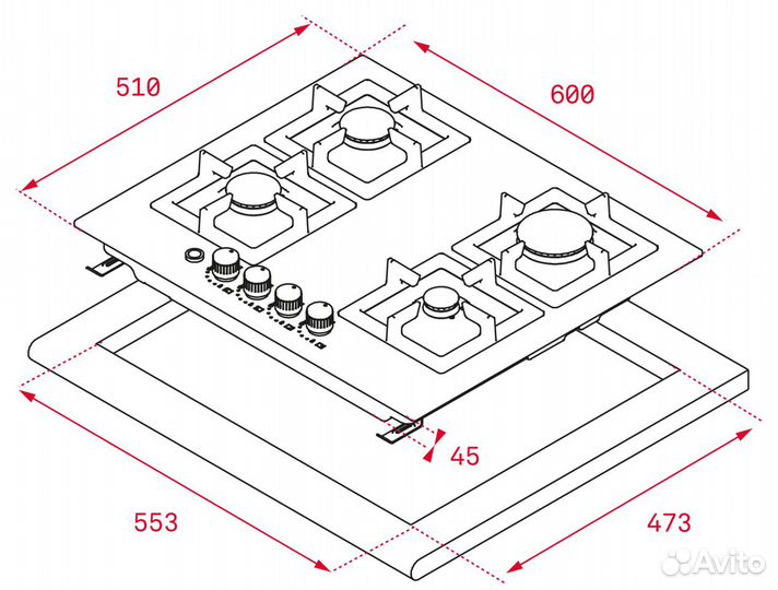 Газовая панель Teka EFX 60.1 4G AI AL DR CI