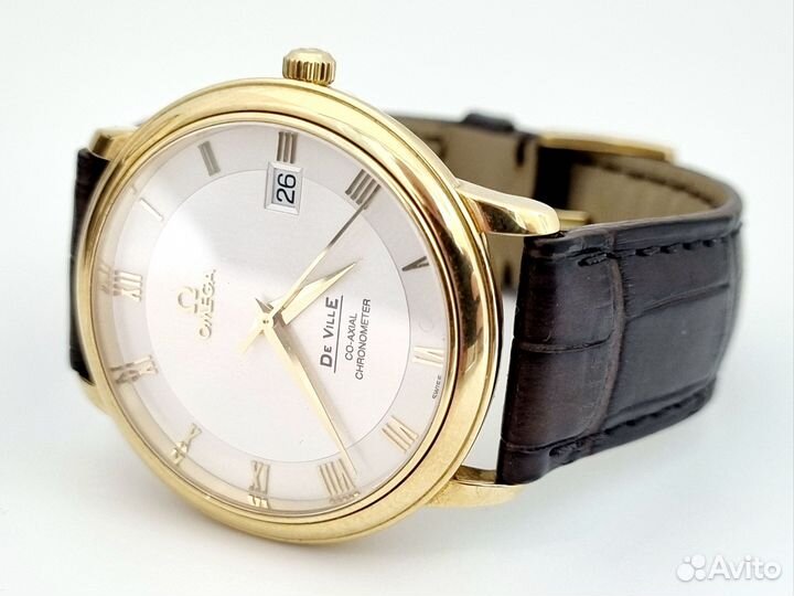 Золотые часы Omega De Ville Prestige 750 пробы