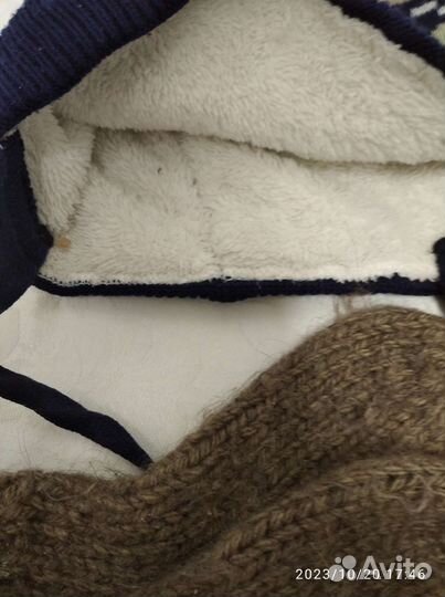 Шапка 2 шт зима носки варежки пакетом