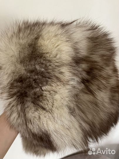 Шапка зимняя ушанка меховая песец натуральный