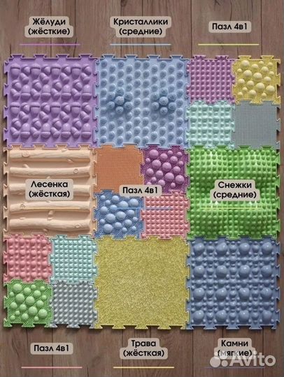 Модульный развивающий орто коврик массажный