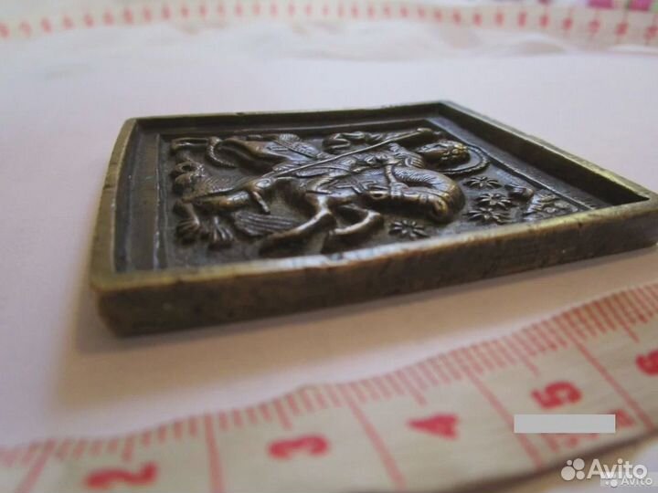 19век антикварная икона Георгий Победоносец,иВышлю