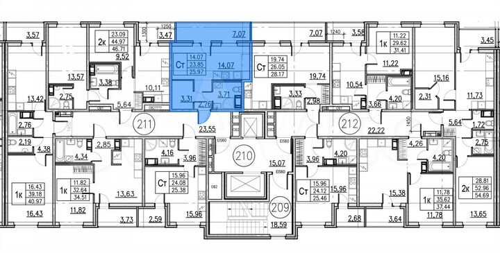 Квартира-студия, 26 м², 11/12 эт.
