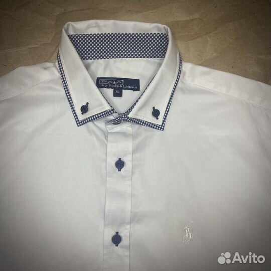 Рубашка polo ralph lauren белая XL