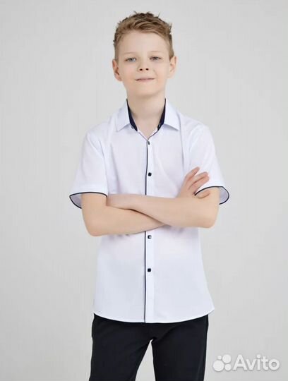 Рубашка на кнопках с коротким рукавом