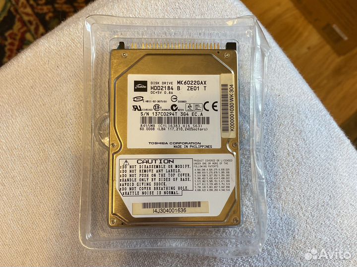 Жесткий диск hdd 2, 5 toshiba 60Гб