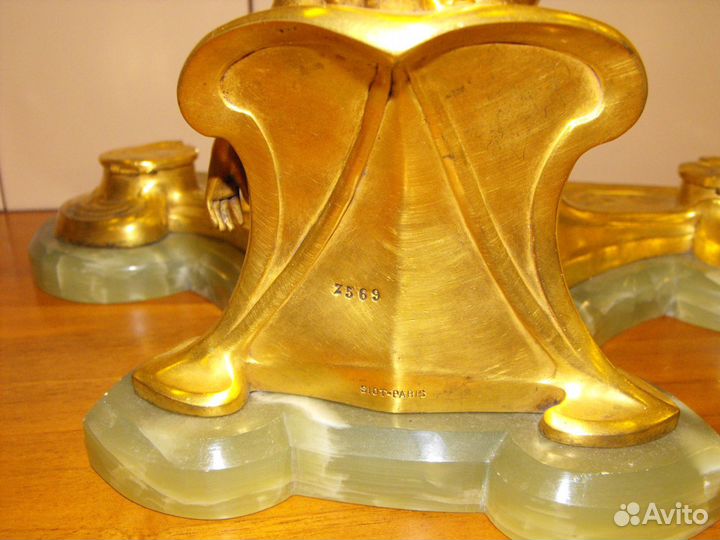 Антиквариат. Чернильный прибор. Статуэтка.Арт Нуво