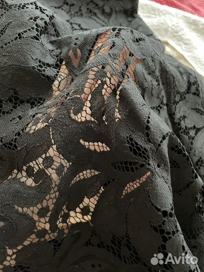 Ткань Черное кружево D&G 1,3 метра, ширина 150