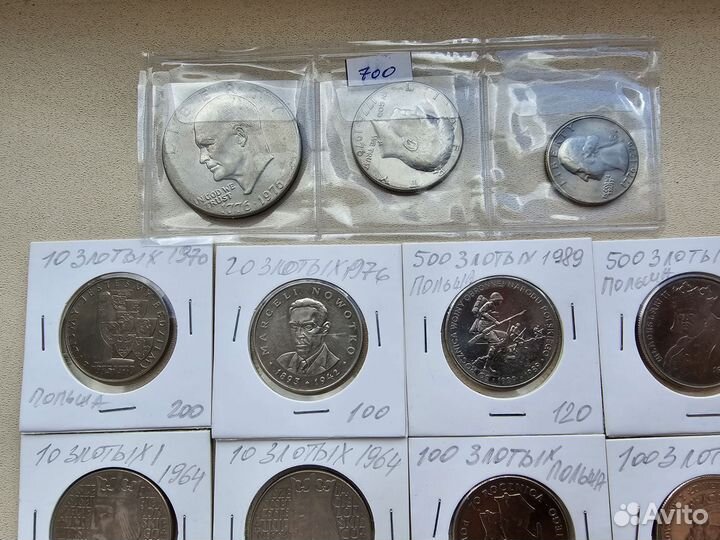 Юбилейные памятные монеты Польша ГДР фрг Япония др