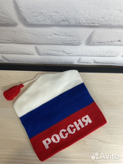 Шапка петушок Россия с кисточкой