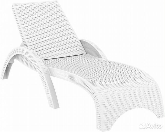Шезлонг пластиковый, белый GS 1009 (Fiji)