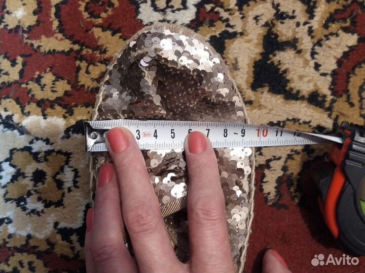 Эспадрильи золотые 40-41 размер