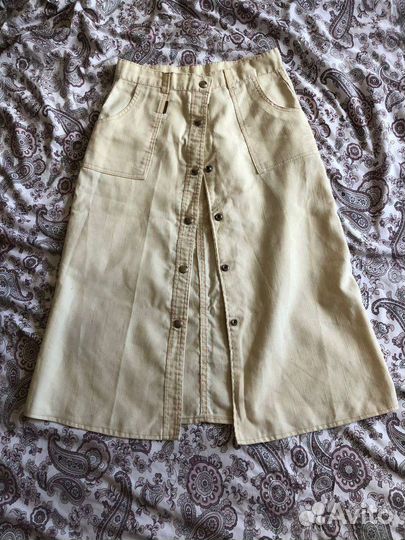 Джинсовая юбка миди