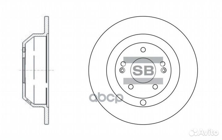 Диск тормозной задний hyundai santa FE 10- R sd