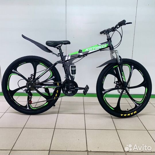 Горный велосипед с литыми черно-зеленый