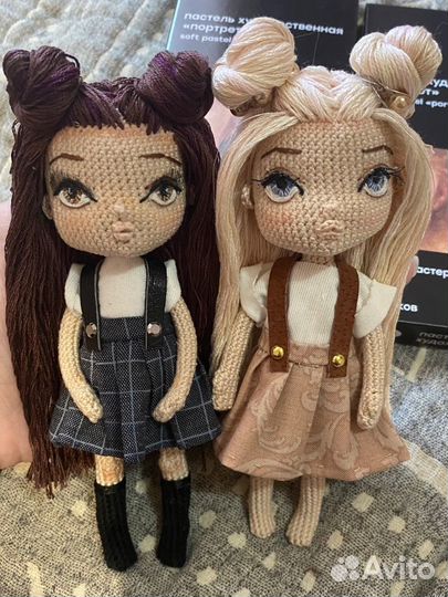 Кукла вязаная, японская школьница