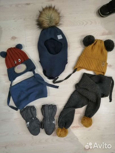 Варежки,шапка зимняя,снуд, шлем для мальчика reima