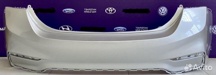 Бампер задний Hyundai Solaris 2017-19 серебристый