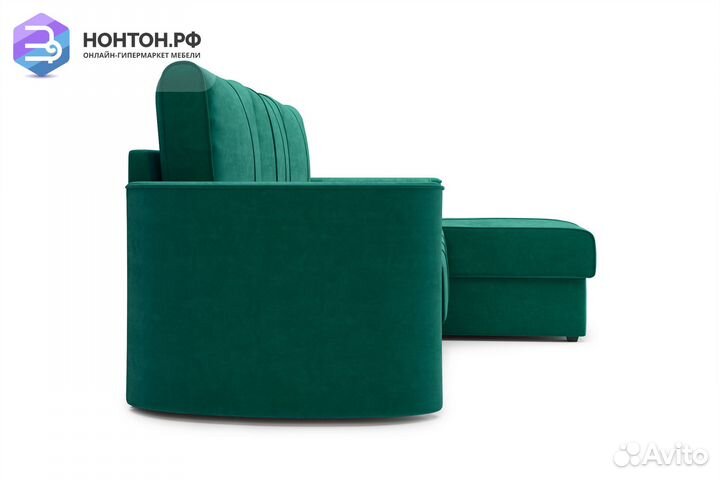 Диван угловой дельфин Колибри изумрудный