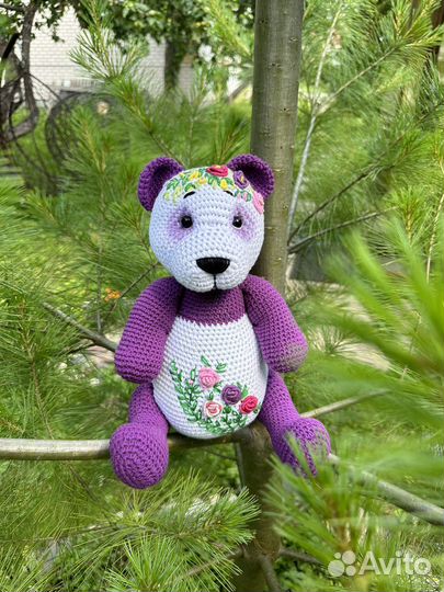 Игрушка вязанная крючком -Панда