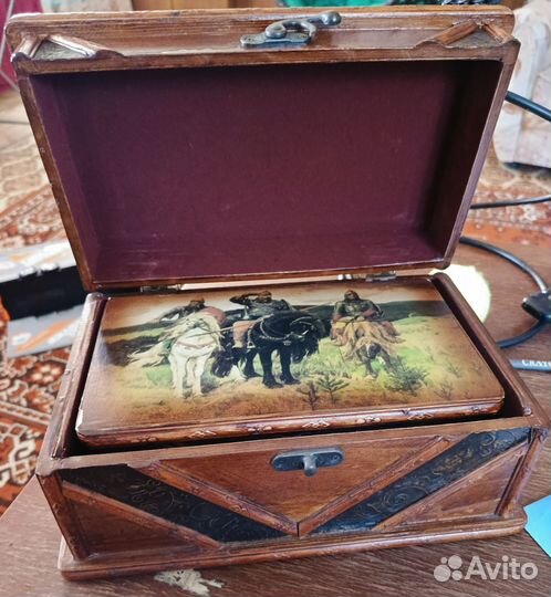 Сундучки деревянные три богатыря