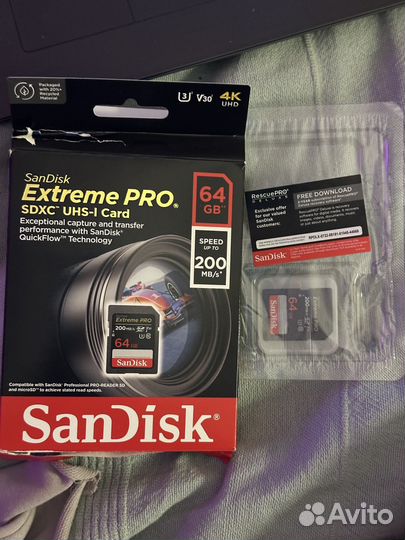 Карта памяти sdhc SanDisk 64 Гб