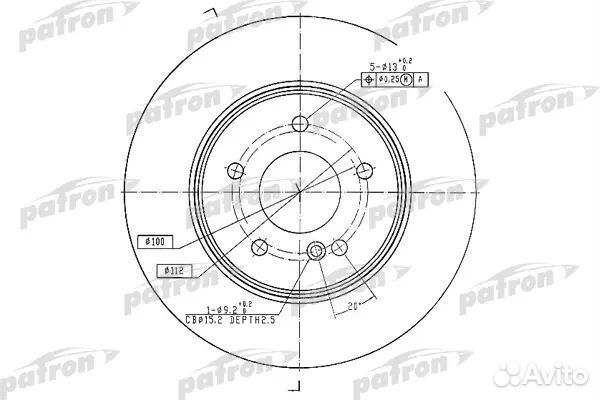 Patron PBD4134 Диск тормозной задн mercedes-benz E