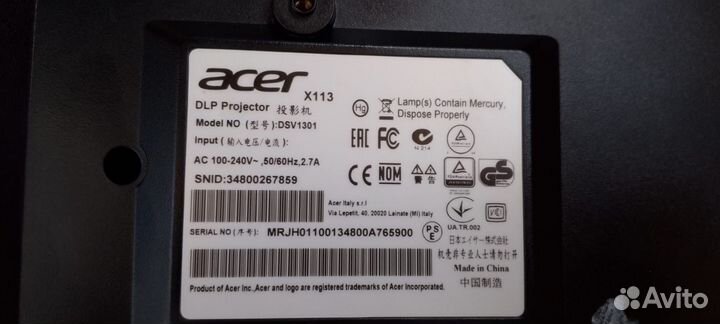 Проектор acer x113