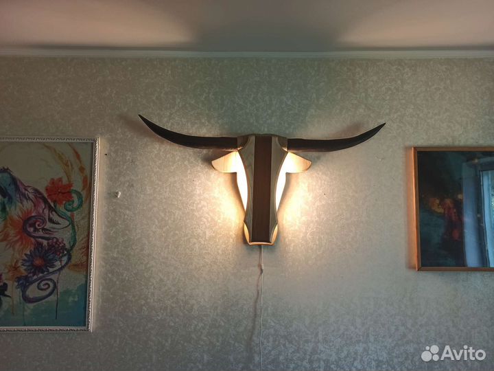 Светильник настенный голова буйвола