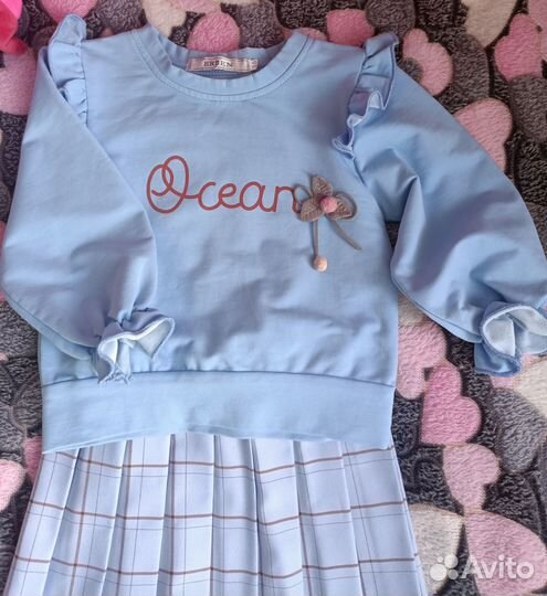 Костюм с юбкой для девочки 98-104