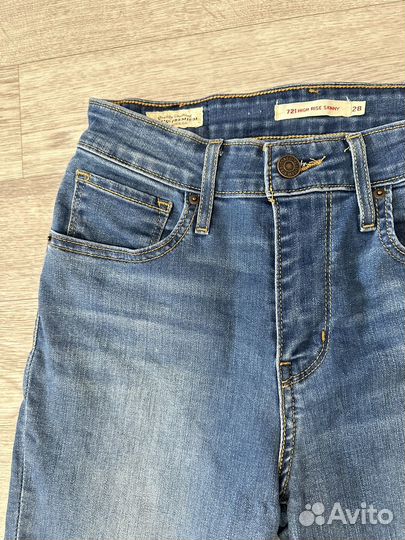 Джинсы levis 721 high rise skinny синие оригинал