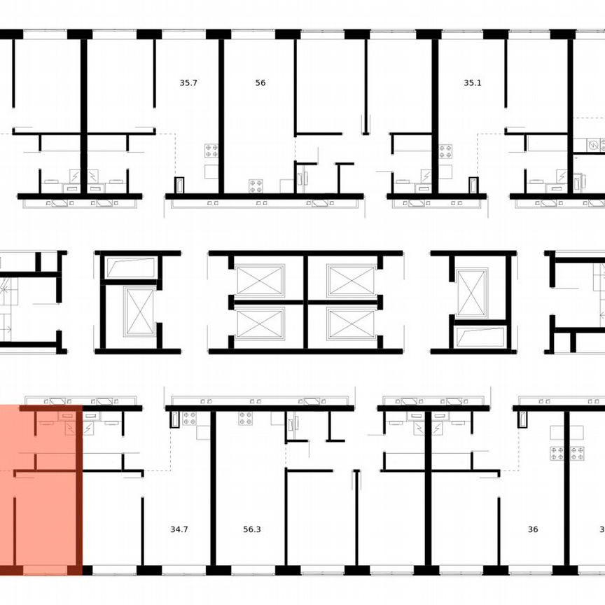 1-к. квартира, 34,7 м², 36/62 эт.