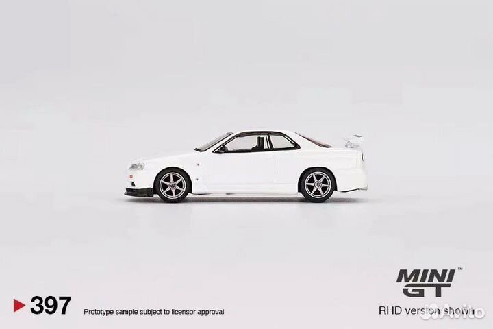 Mini GT 1:64 Nissan Skyline GT-R R34 белый