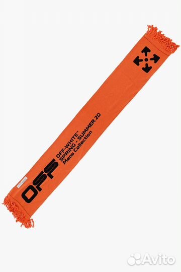 OFF-white wavy line logo scarf orange шарф