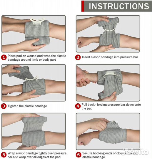 Повязка на рану спасательная 4inch