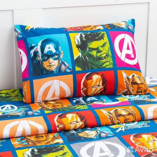 Постельное бельё 1,5 сп 'Avengers' 143*215 см, 150