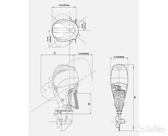 Новый лодочный мотор tohatsu MFS115awetl