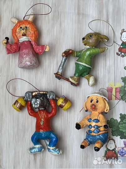 Ватные елочные игрушки новые