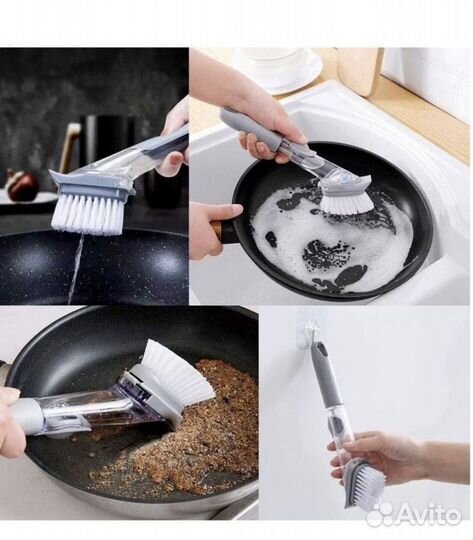 Щетка доя мытья посуды с дозатором