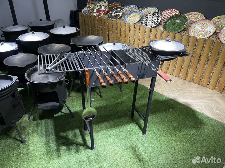 Мангал с подказанником и решеткой гриль. Разборный