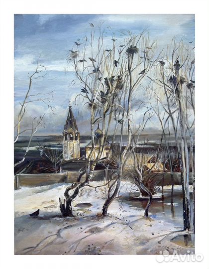 Копия картины А. Саврасова «Грачи прилетели»