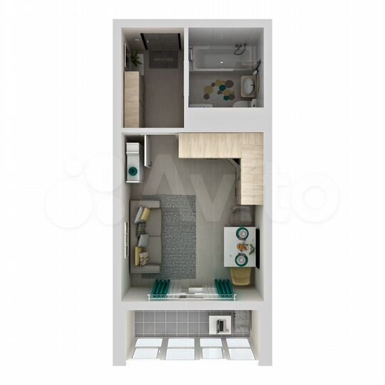 Квартира-студия, 21,7 м², 7/24 эт.